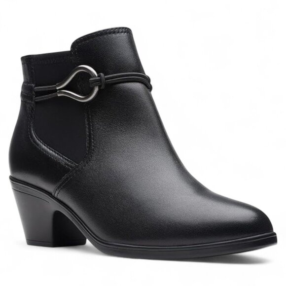 Clarks Emily2 Kaylie (Black Leather) Women's Boots - Picture 1 of 5